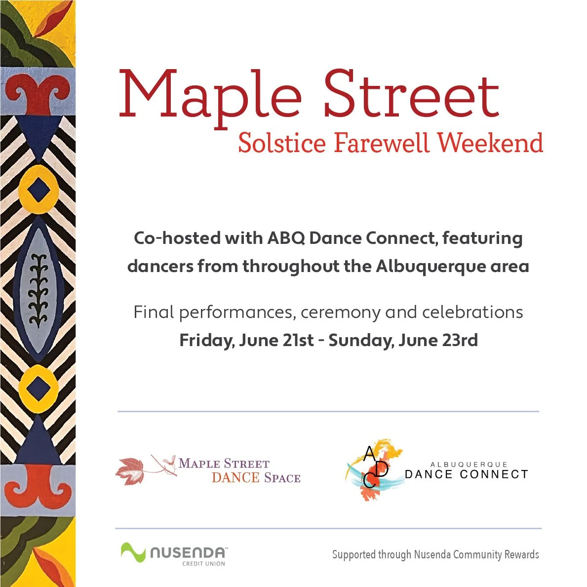 Maple Street Solstice Farewell Weekend Flyer